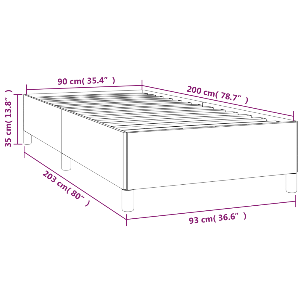 Giroletto senza Materasso Grigio Chiaro 90x200 cm Tessuto