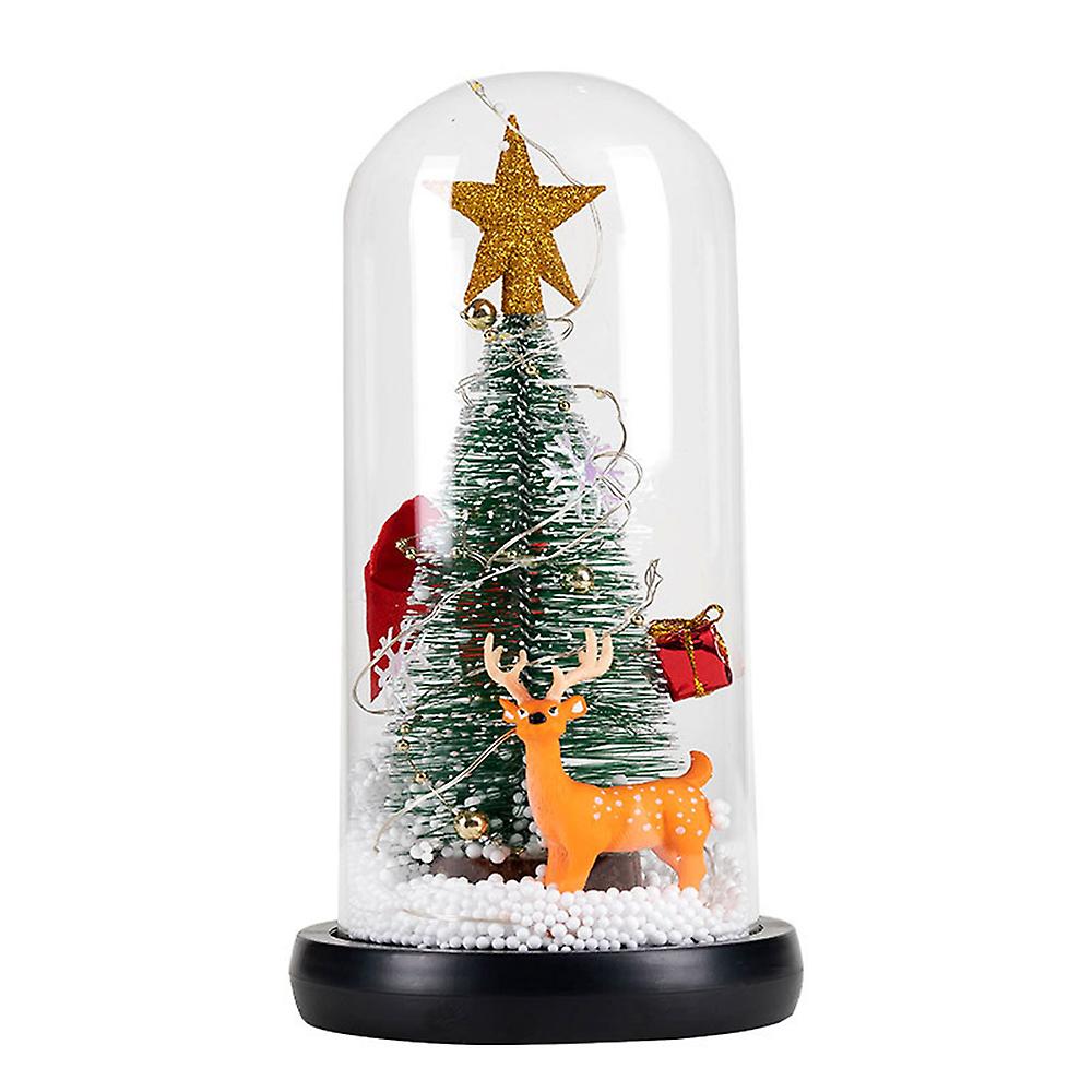 Albero di natale in cupola di vetro con decorazione a led