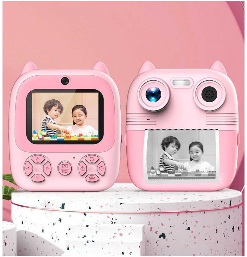 Fotocamera istantanea per bambini 48 MP doppia lente digitale 1080p con 3 rotoli di carta