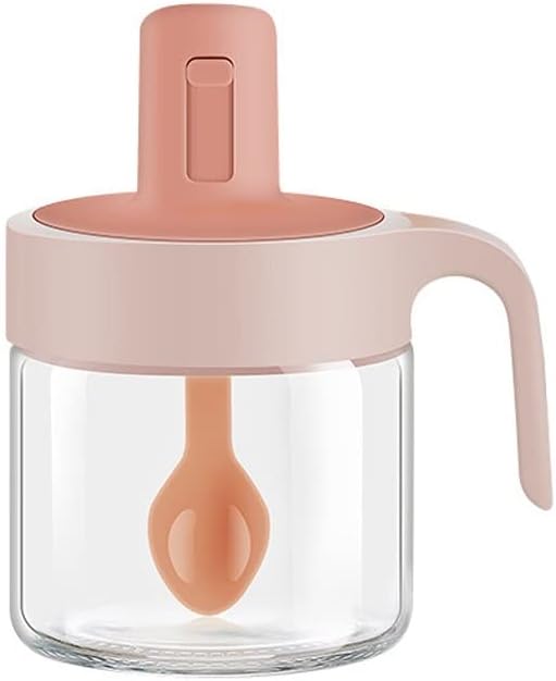 Barattolo per condimenti con cucchiaio retrattile per spezie in vetro con coperchio e cucchiaio ottimo per la tua cucina