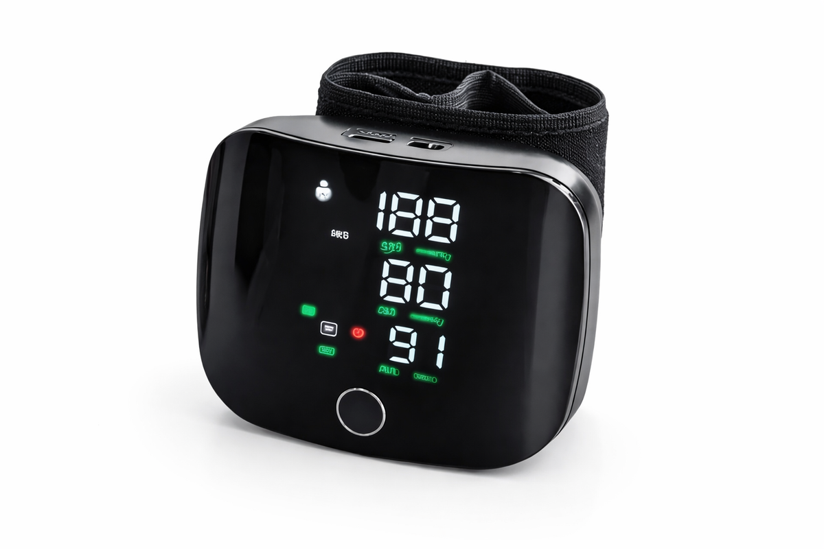 Misuratore di Pressione Sanguigna da Polso Digitale Portatile con Display LCD Retroilluminato e Memoria, Bracciale Regolabile