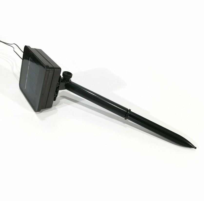 Catena 20 lampadine solari luce calda picchetto batterie ricaricabili l 5,60 mt
