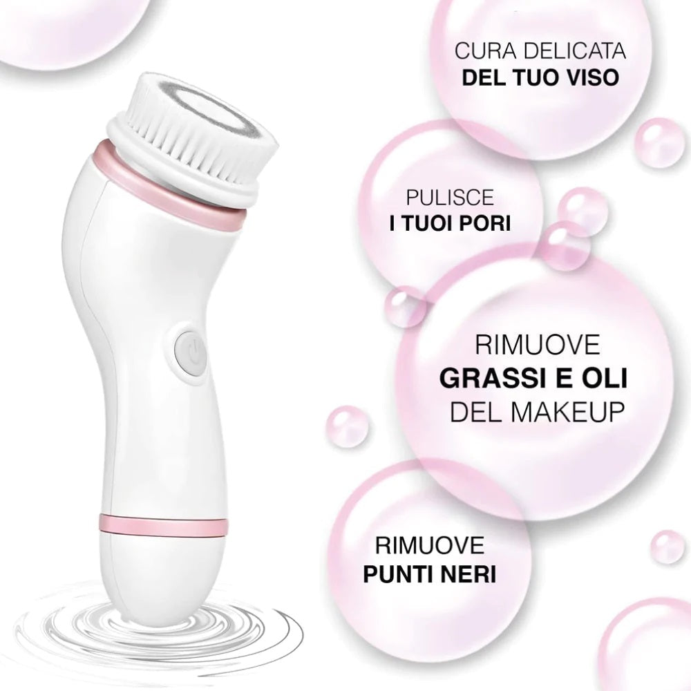 Spazzola per il viso 4 in 1 ricaricabile USB per la pulizia del viso
