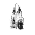 Set menage contenitori in vetro 4 pezzi con stand
