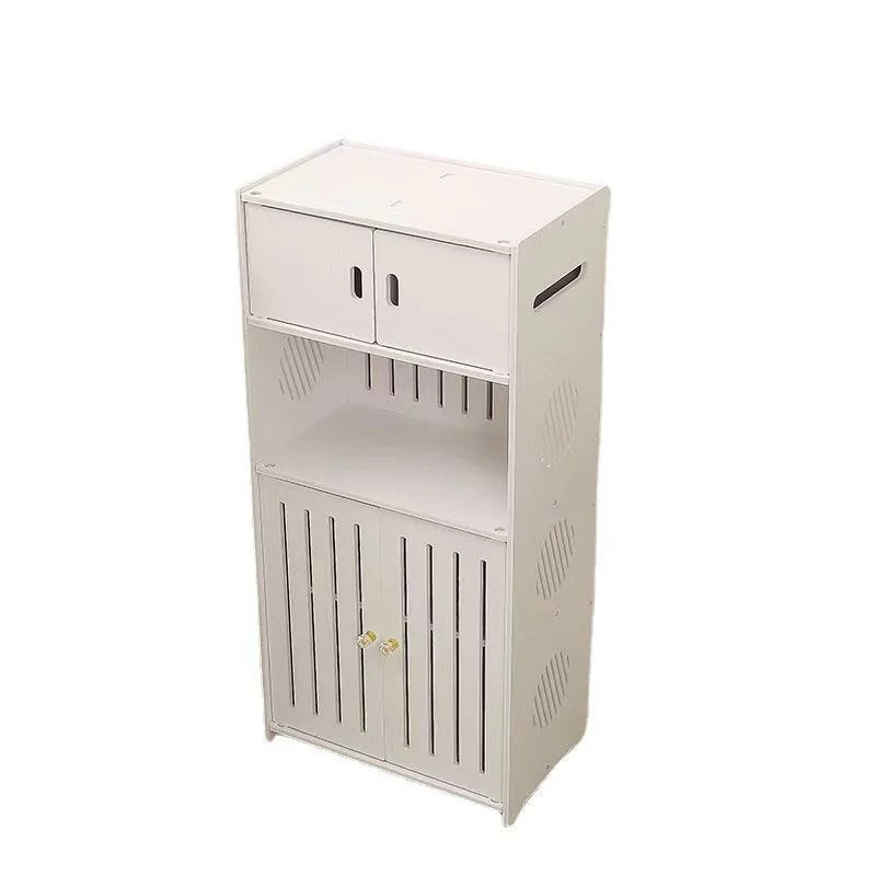 Armadietto in legno bianco lucido mdf con ante e mensole