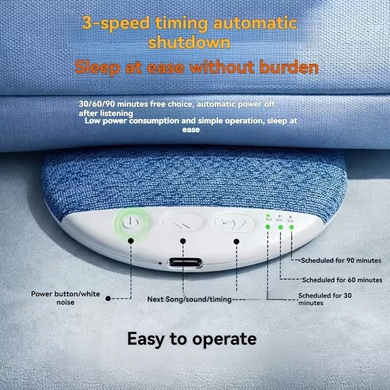 Altoparlante per Cuscino Bluetooth 5.3 con Rumore Bianco – Speaker Sleep Wireless, Timer Automatico, 20 Ore di Autonomia, Ideale per Dormire senza Cuffie