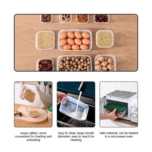 Set da 17 pezzi contenitori ermetici per cereali con coperchi