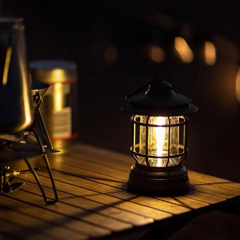 Lampada portatile luce calda regolabile cob led lanterna tocrcia campeggio