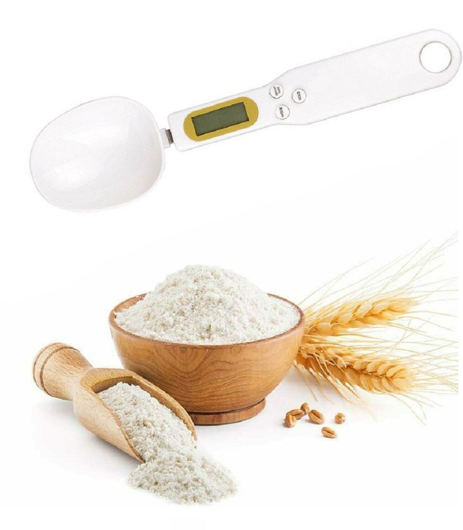 Bilancia digitale cucina cucchiaio bianco pesa alimenti 500 gr dosatore