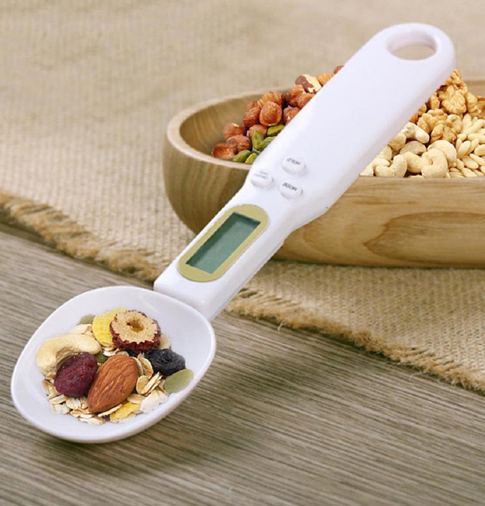 Bilancia digitale cucina cucchiaio bianco pesa alimenti 500 gr dosatore