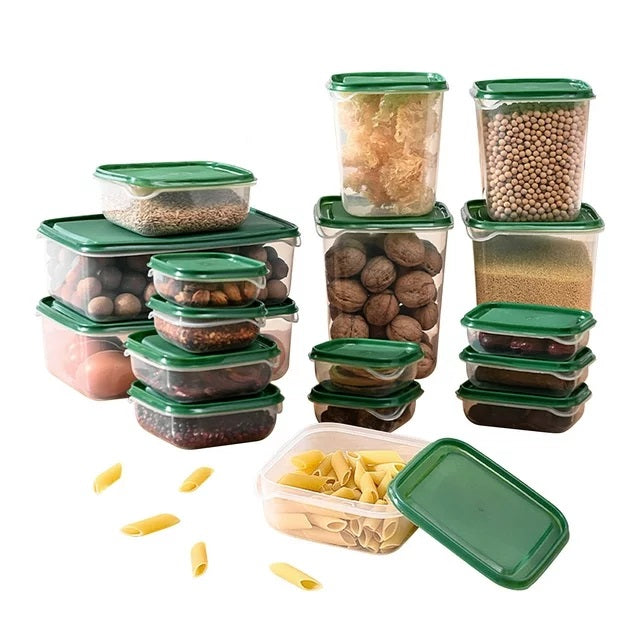 Set da 17 pezzi contenitori ermetici per cereali con coperchi