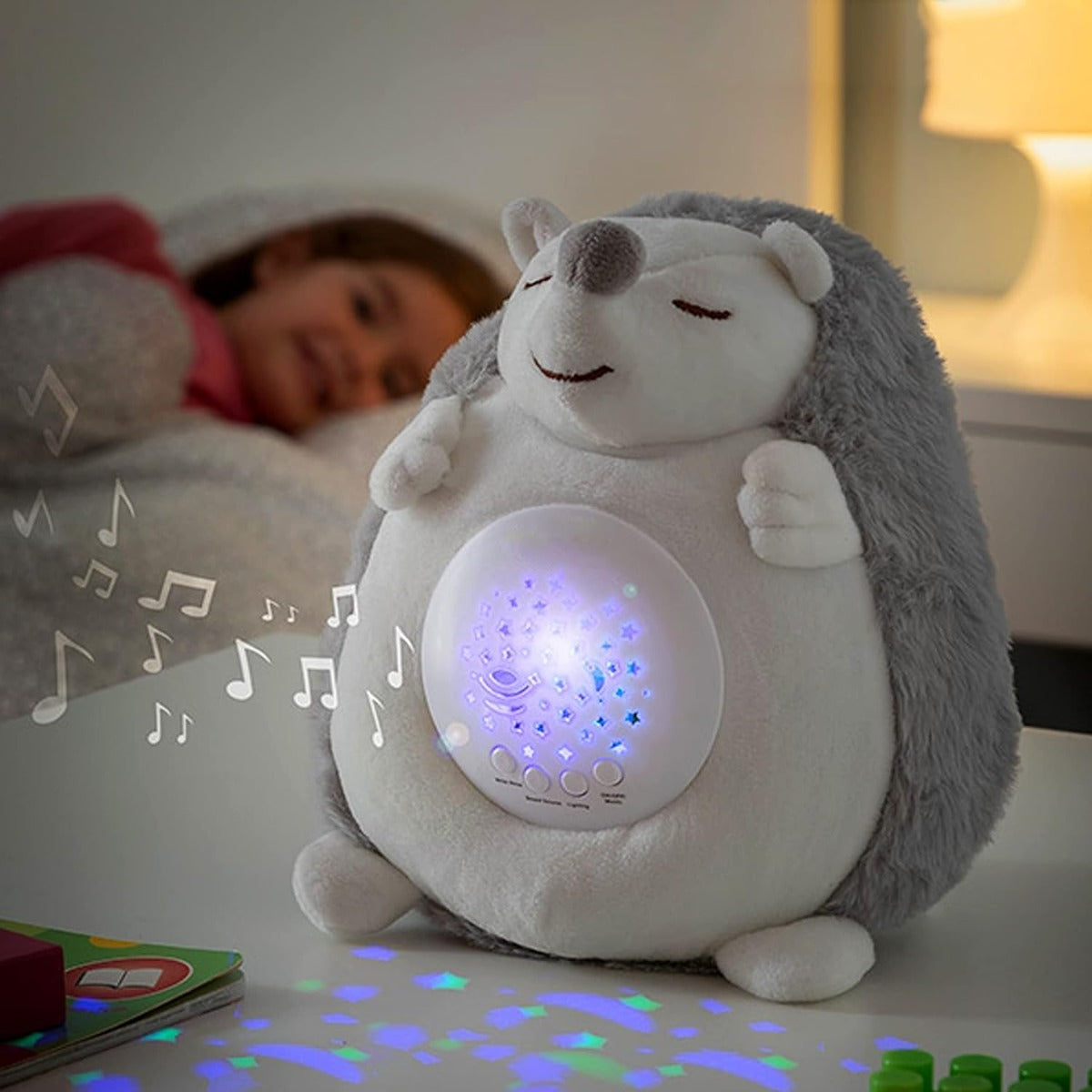 Riccio di Peluche con suoni e luci Proiettore Antibuio Spikey