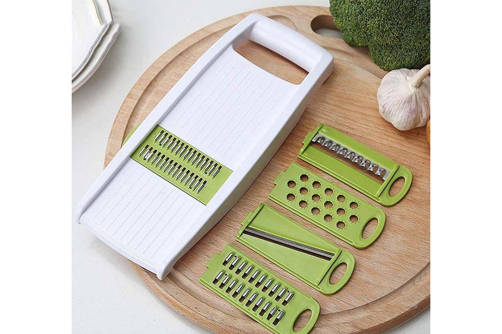 Mandolina tagliaverdure affettatrice manuale multifunzione 4 lame cucina taglia