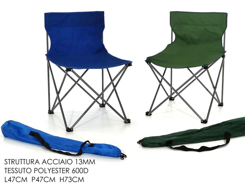 Sedia pieghevole da campeggio giardino picnic pesca portatile con sacca