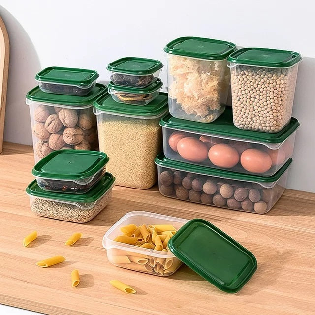 Set da 17 pezzi contenitori ermetici per cereali con coperchi