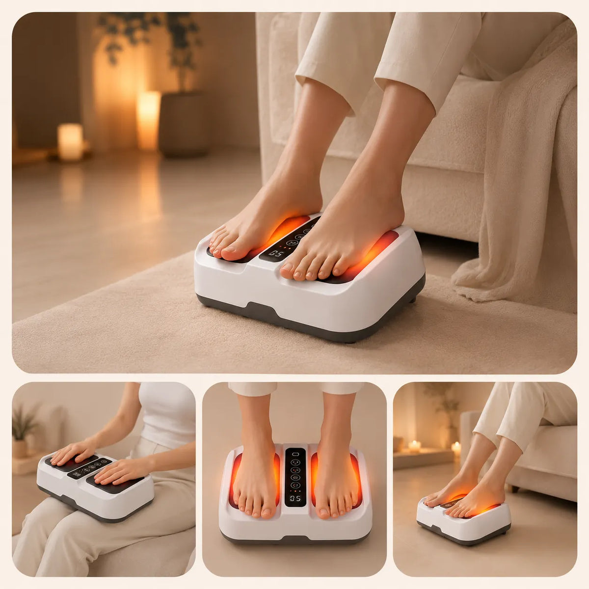 Massaggiatore Plantare EMS Riscaldante 42°C – Stimolazione Muscolare e Relax per Piedi e Gambe