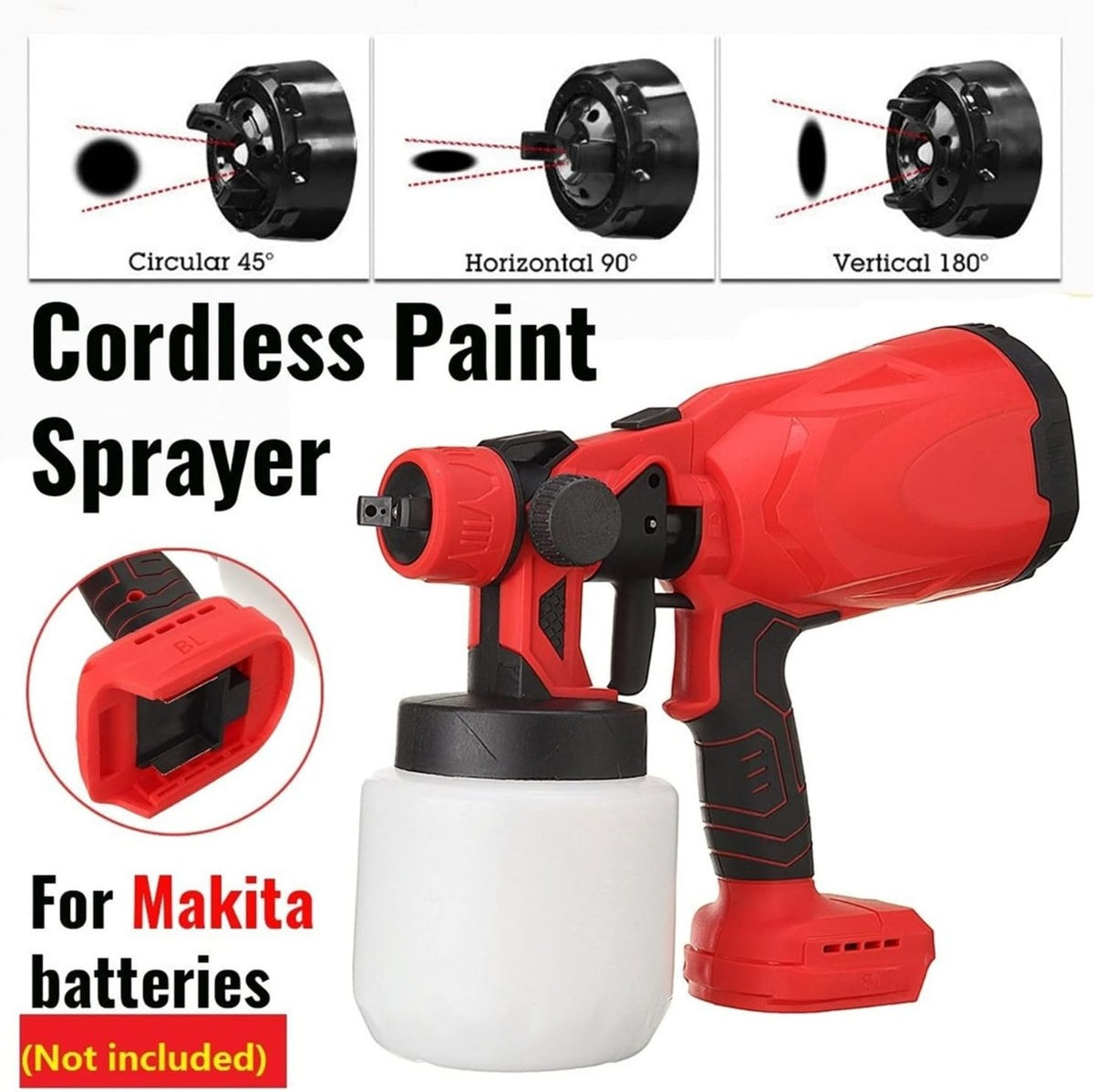 Pistola a spruzzo elettrica a batteria vernice 800 ml 48v