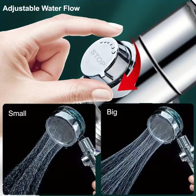 Soffione Doccia Anticalcare Alta Pressione – Filtro PP Sostituibile, Pulsante ON/OFF, Rotazione 360°, Facile da Installare e Pulire