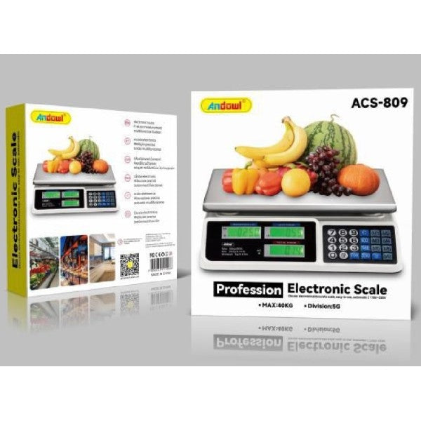 Bilancia digitale elettronica professionale da cucina portata max. 30kg acs-809
