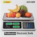 Bilancia digitale elettronica professionale da cucina portata max. 30kg acs-809
