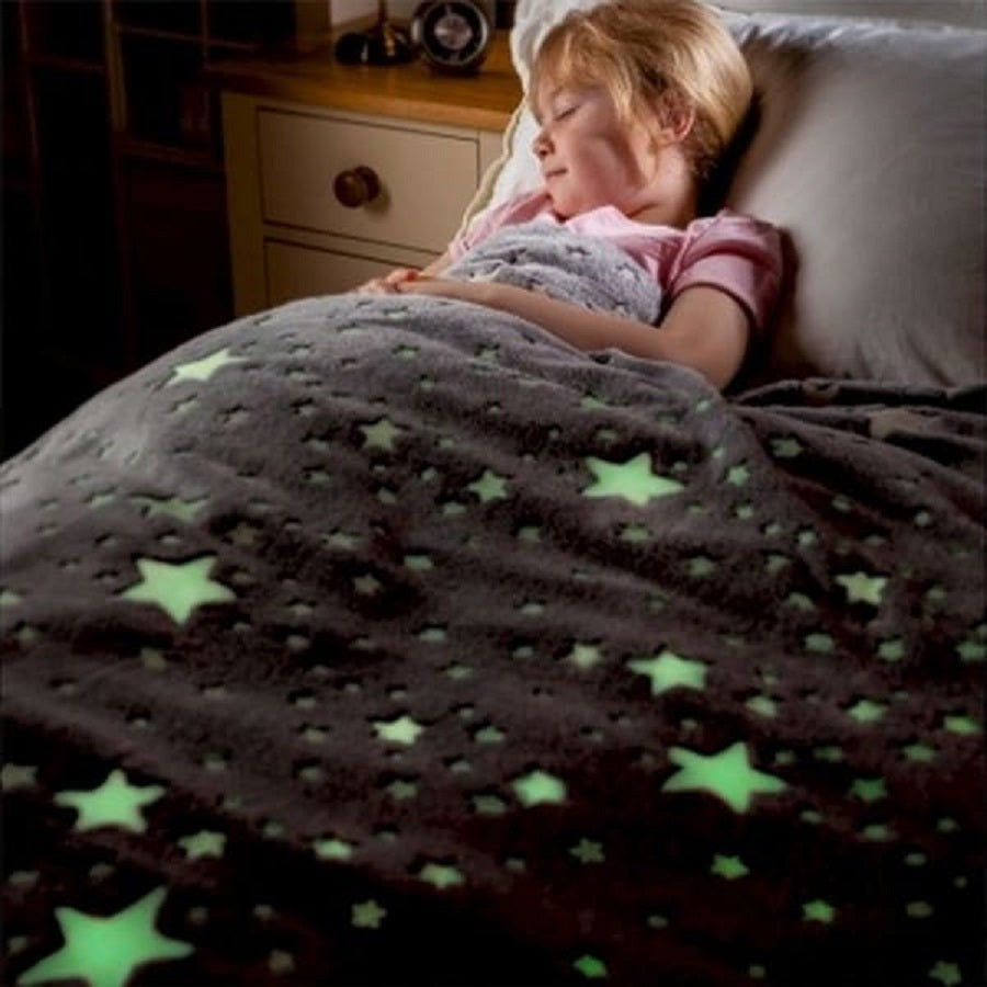 Coperta Magica per bambini plaid in pile con stelle che si illuminano al buio morbida