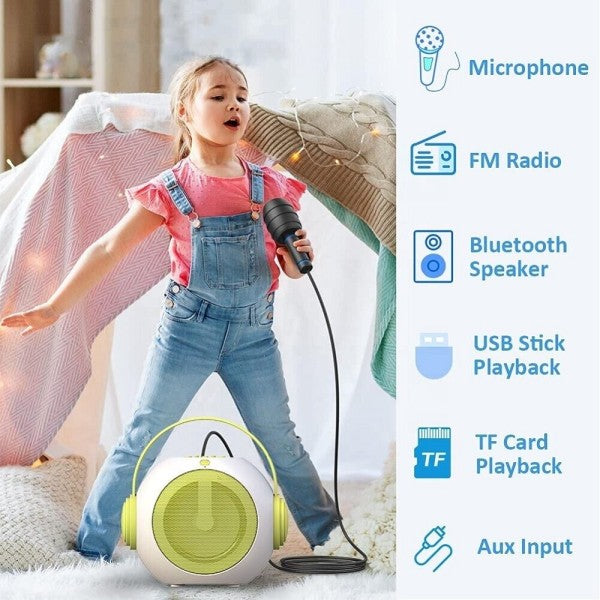 Cassa bluetooth altoparlante karaoke con microfono aux usb micro sd q-yx500