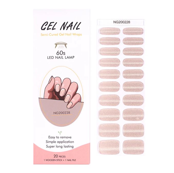 Strisce Adesive per Unghie in Gel Semipolimerizzato - Set da 20 Pezzi