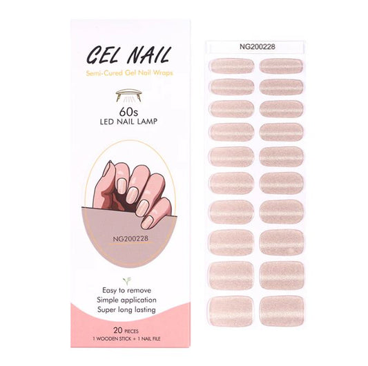 Strisce Adesive per Unghie in Gel Semipolimerizzato - Set da 20 Pezzi