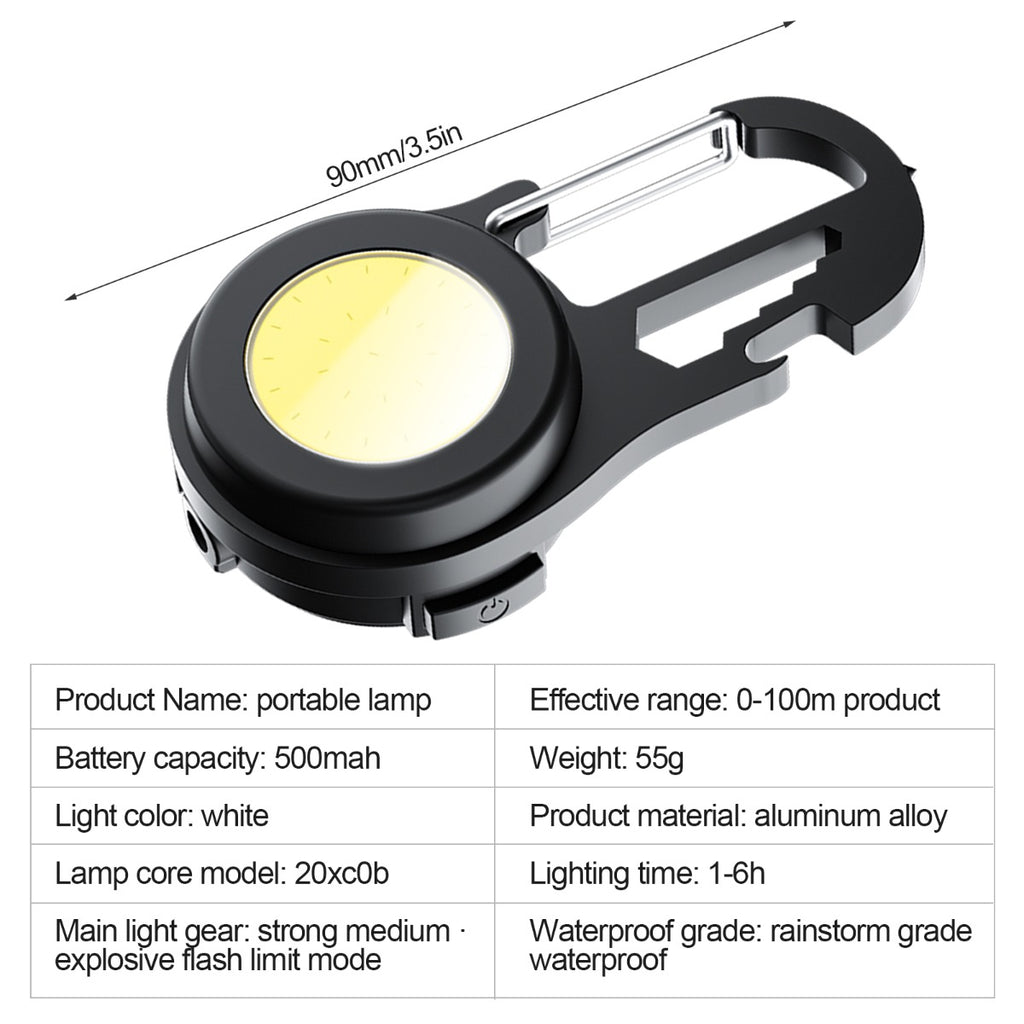 Mini torcia elettrica usb mini portachiavi luce fondo magnetico mini torcia led manico rotante impermeabile alta luminosità