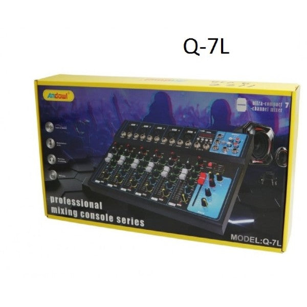 Console missaggio mixer professionale 7 channel mixing serie usb bluetooth q-7l