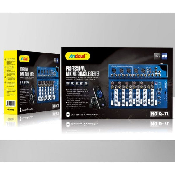 Console missaggio mixer professionale 7 channel mixing serie usb bluetooth q-7l