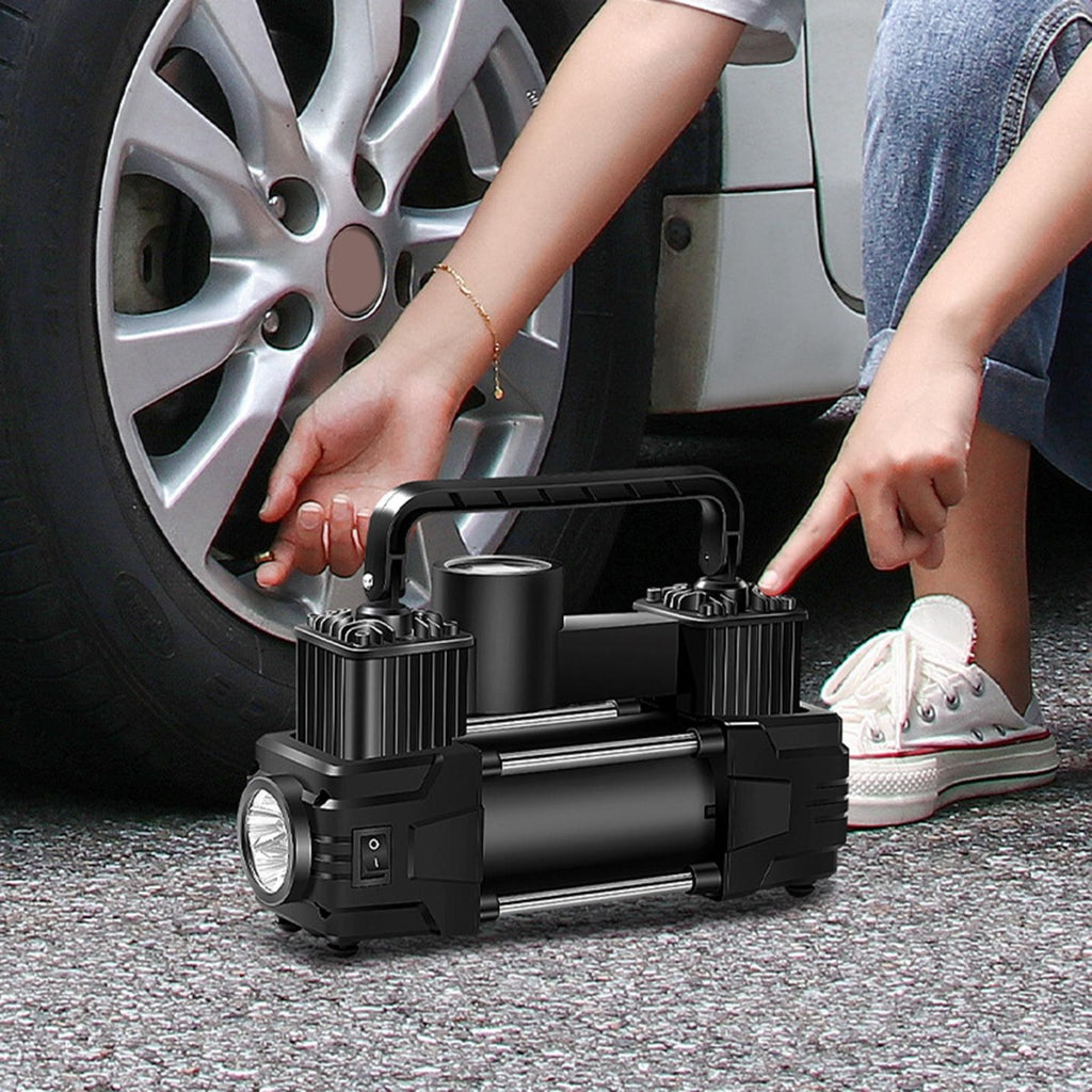 Compressore d'aria 12v 150psi con led di emergenza torcia elettrica per moto auto