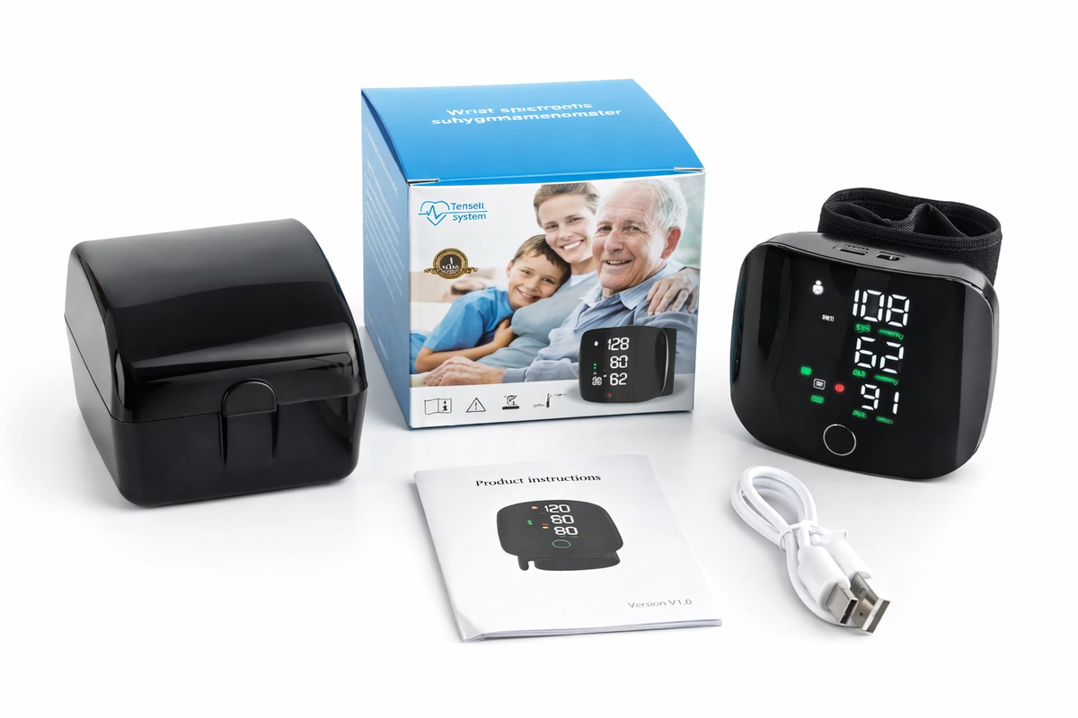Misuratore di Pressione Sanguigna da Polso Digitale Portatile con Display LCD Retroilluminato e Memoria, Bracciale Regolabile
