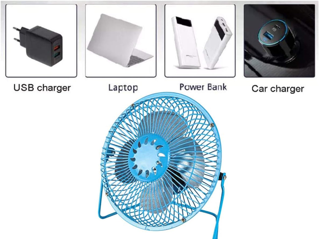 Mini ventilatore da tavolo in metallo alimentazione con usb