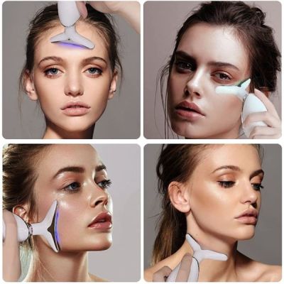 Set Dispositivo massaggiatore di bellezza antietà per collo viso ricaricabile + Crema viso alla bava di lumaca Retinol Complex idratante rigenerante anti rughe