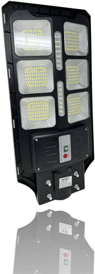 Lampione Solare LED Esterno con Staffa - 100W, 374 LED, 1000mAh, Telecomando e Sensore di Movimento