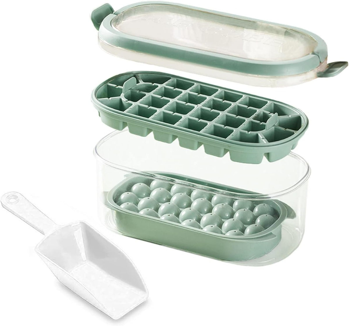 Mini Stampo per Cubetti di Ghiaccio – Contenitore Rotondo per Congelatore, 99 Palline di Ghiaccio per Cocktail, Whisky, Tè e Caffè