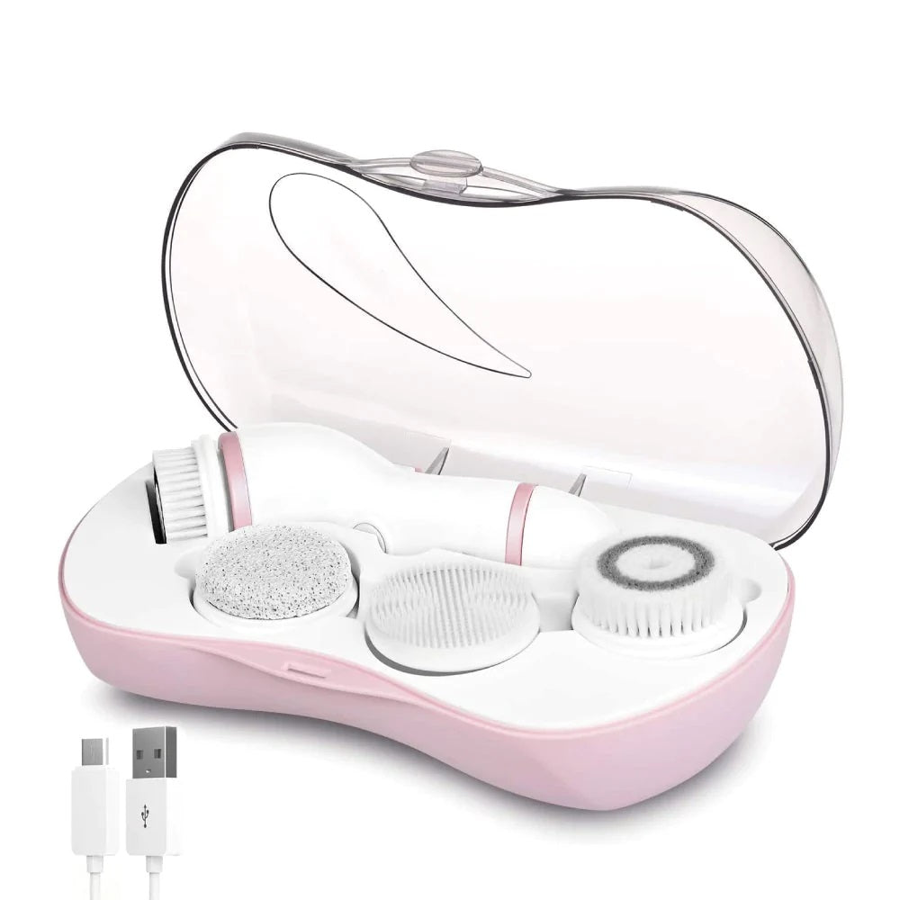 Spazzola per il viso 4 in 1 ricaricabile USB per la pulizia del viso