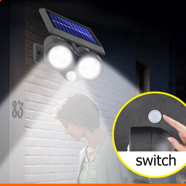 Faretto solare da esterno a led cob lampada da parete applique impermeabile ip65