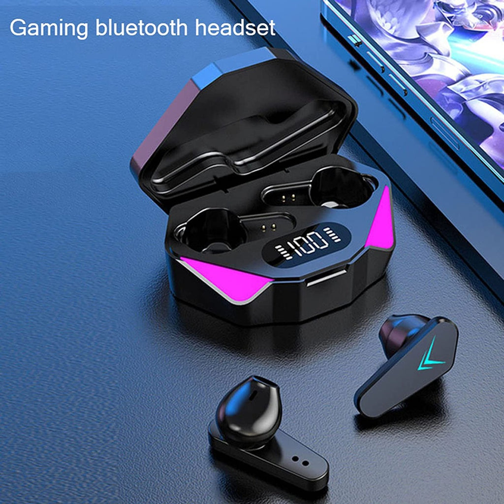 Auricolari Wireless da Gioco a Bassa latenza Cuffie ad accoppiamento Automatico Bluetooth 5.0 LED Touch Display Digitale
