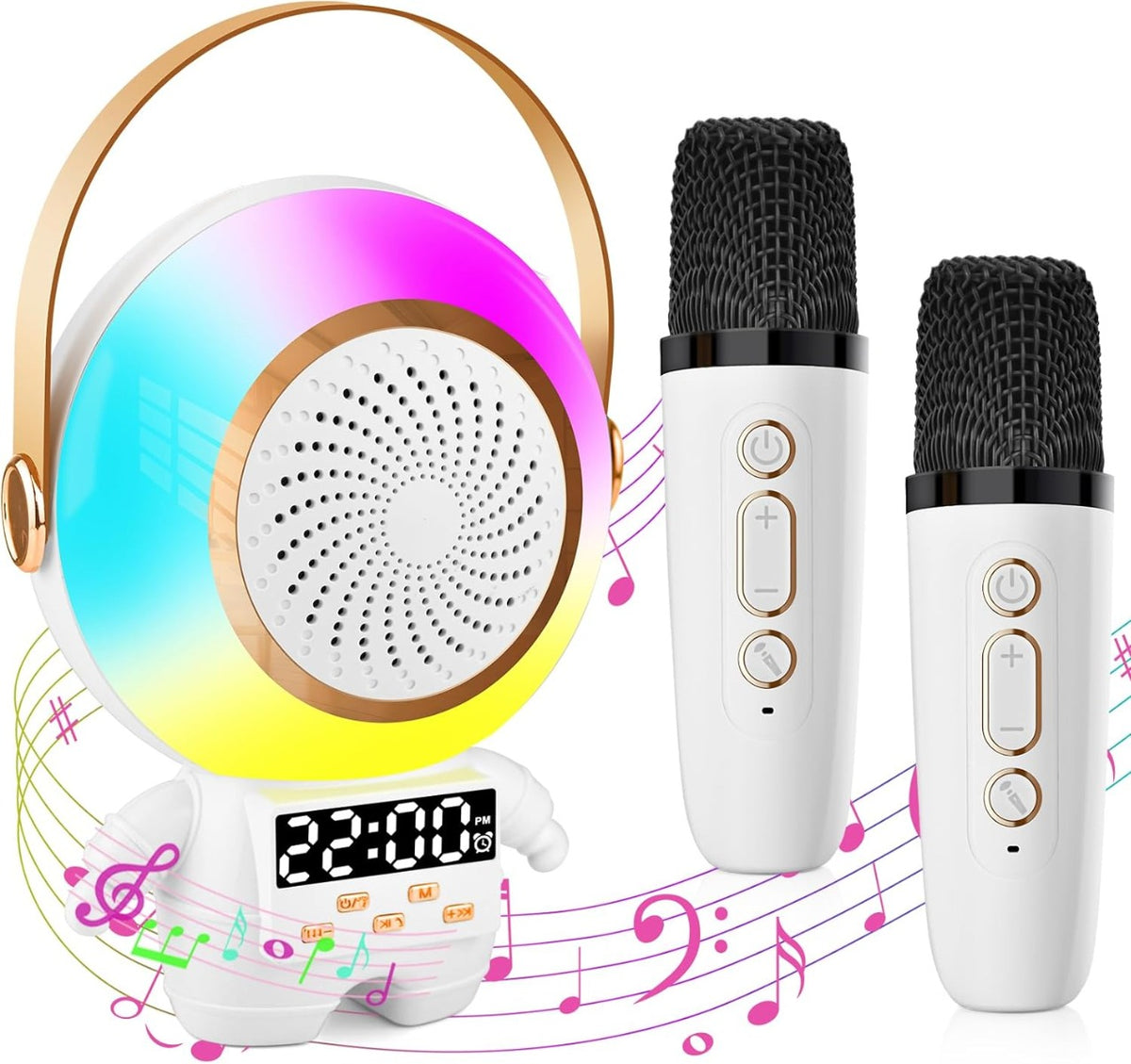 Karaoke per Bambini con 1 Microfono Wireless Bluetooth Cambia Voce e Mini Cassa Portatile
