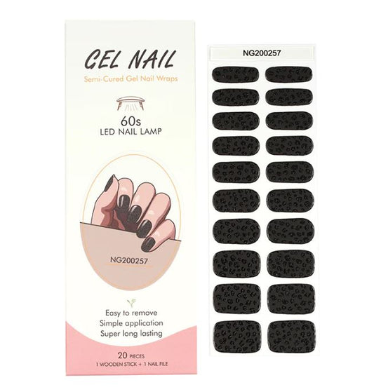 Kit Adesivi per Unghie in Gel Semipolimerizzato - 20 Strisce Autoadesive con Accessori per Manicure