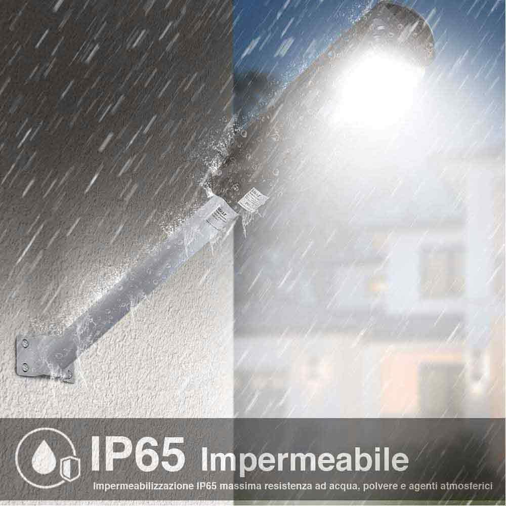 Lampione Solare LED Esterno con Staffa - 100W, 374 LED, 1000mAh, Telecomando e Sensore di Movimento