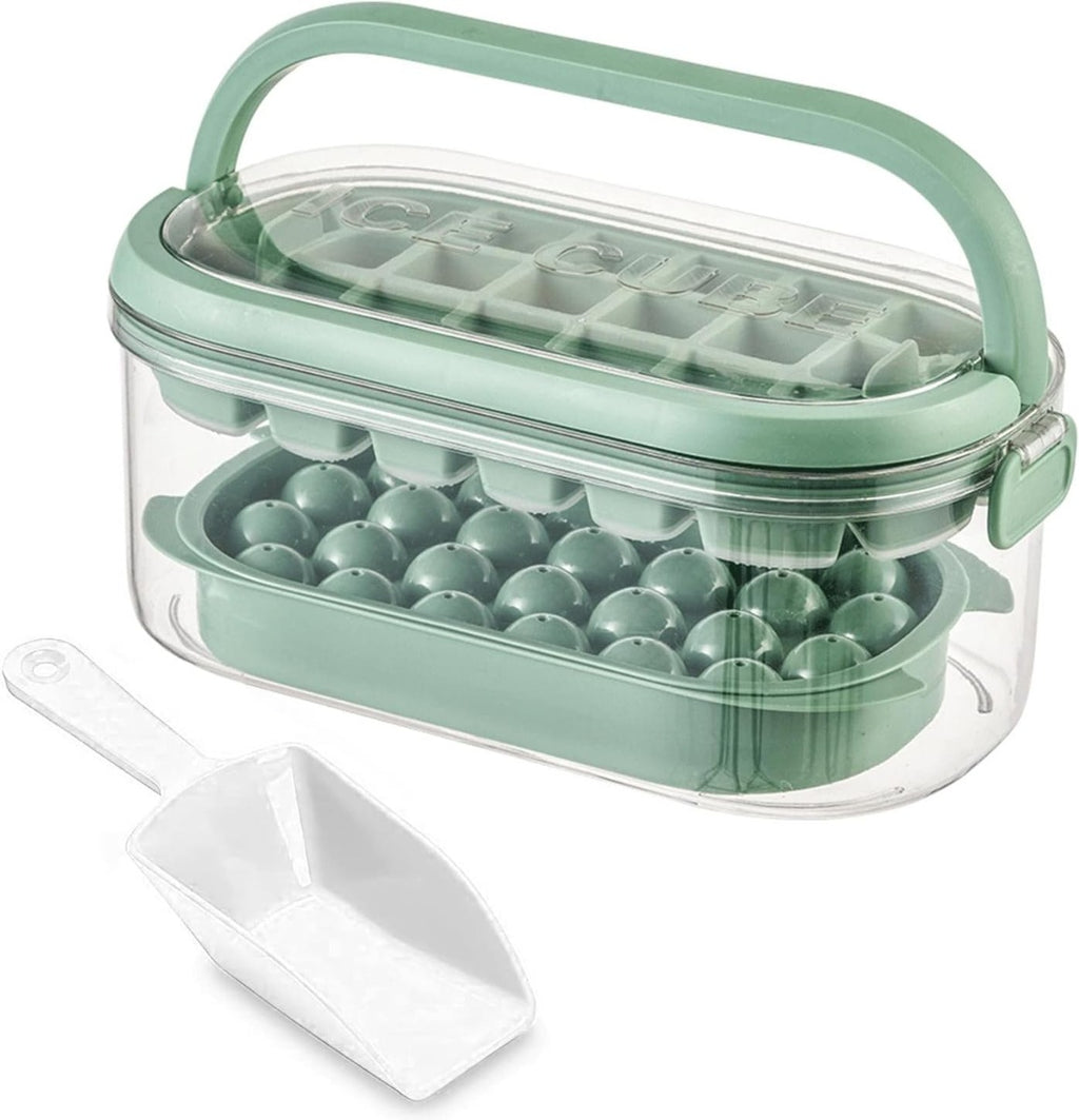 Mini Stampo per Cubetti di Ghiaccio – Contenitore Rotondo per Congelatore, 99 Palline di Ghiaccio per Cocktail, Whisky, Tè e Caffè