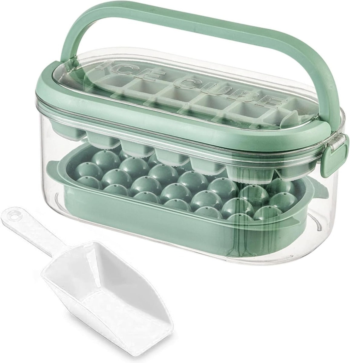 Mini Stampo per Cubetti di Ghiaccio – Contenitore Rotondo per Congelatore, 99 Palline di Ghiaccio per Cocktail, Whisky, Tè e Caffè