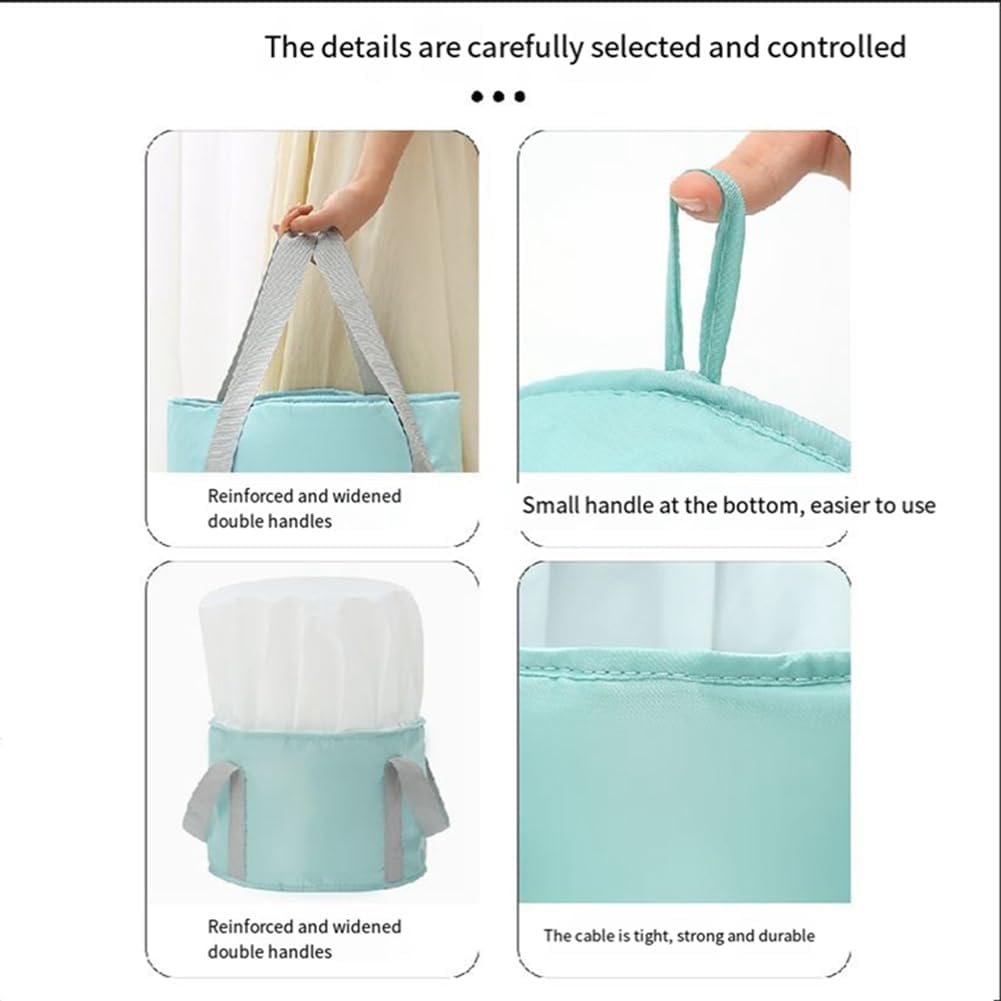 Secchio per Pediluvio Pieghevole Portatile – Con Borsa per il Viaggio e Materiale Impermeabile celeste