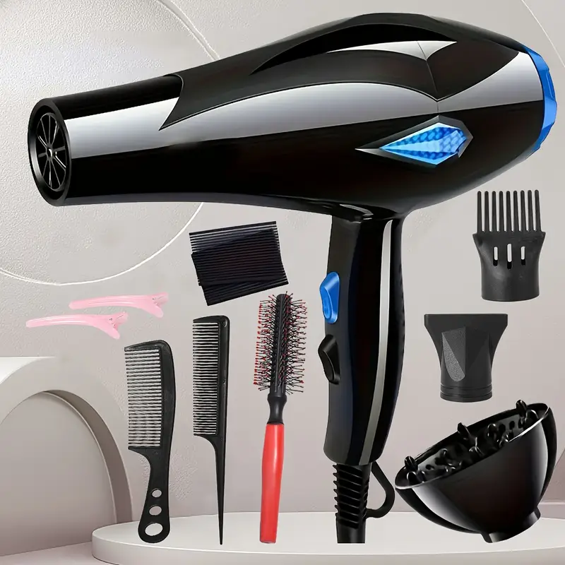 Asciugacapelli Professionale 3800W con Accessori per Styling – Potente e Versatile