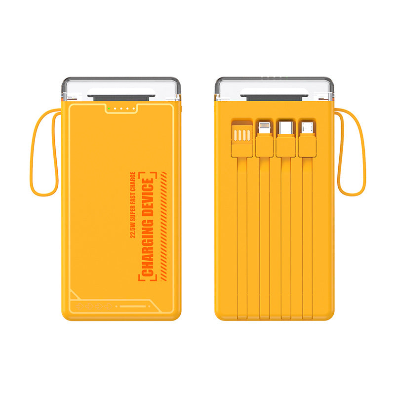 Power Bank 12.000mAh con 4 cavi integrati e torcia LED