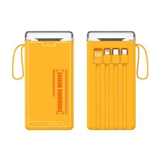 Power Bank 12.000mAh con 4 cavi integrati e torcia LED