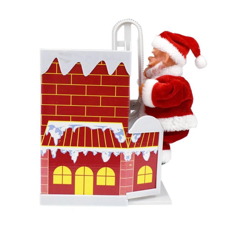 Bambini Babbo Natale Santa Claus  Giocattolo Arrampicata Camino con Musica